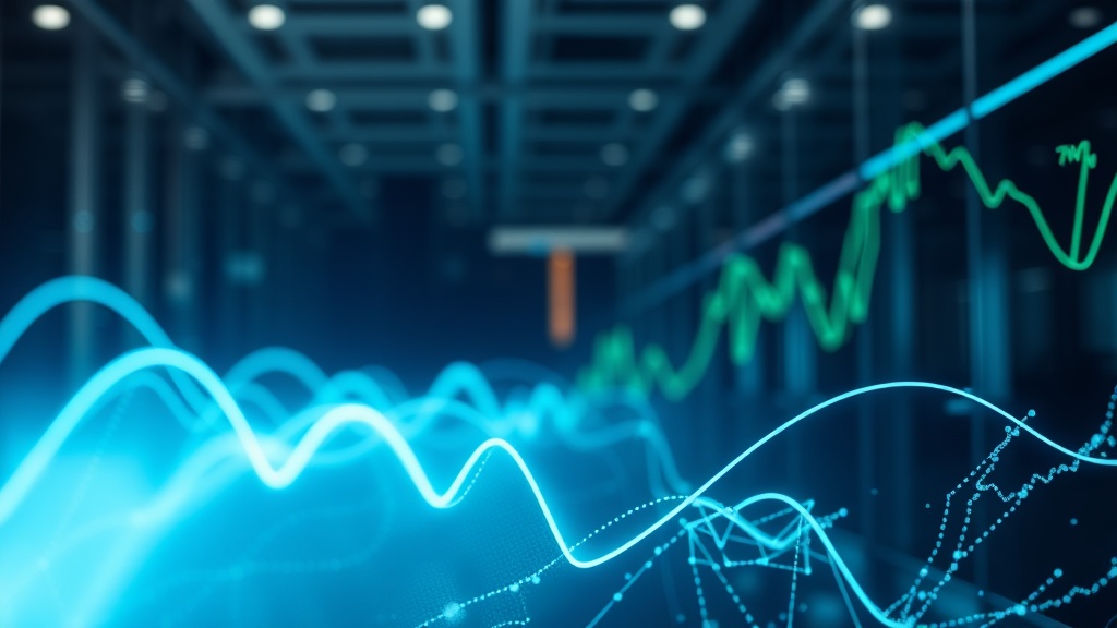 Futuristic AI-driven algorithmic trading dashboard with real-time data analytics