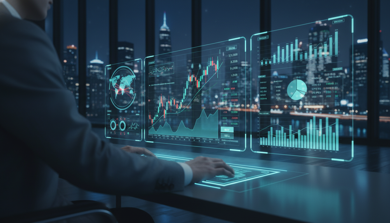 Infographic of trading strategies including day trading, swing trading, and risk management tips