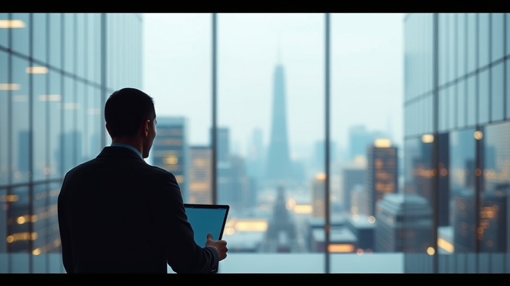 Futuristic AI-driven algorithmic trading platform visualization