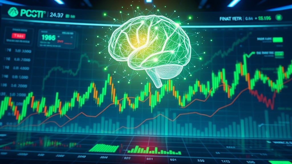 AI stocks trading chart with predictive analytics and market trends