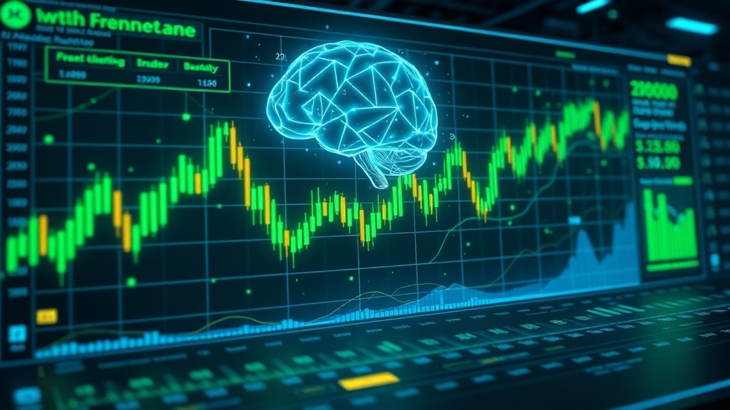 AI crypto trading bot analyzing market charts and graphs