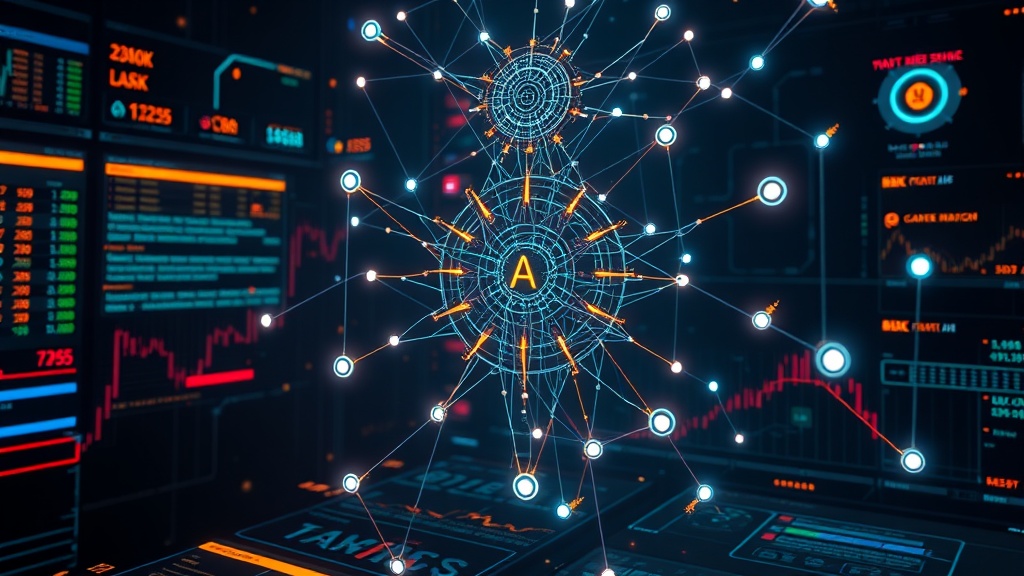 Advanced AI trading agent executing futuristic trades in 2026 markets